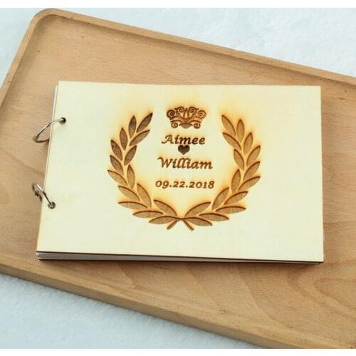 21.5cmX15cm Personalized Wedding guestbook with name date Rustic wedding guest book vintage wedding party supplies