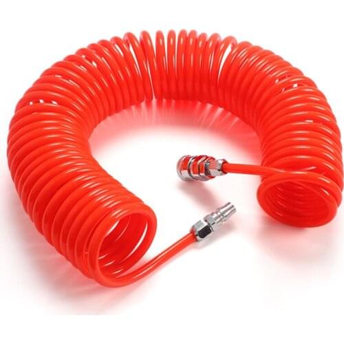 3/6/9/12/15 Meters Flexible Air Compressor Hose PU Spring Tube with Quick Joint Connector OD 8mm x ID 5mm