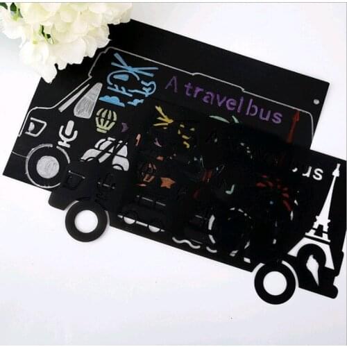 3pcs Alien Painting Template Childrens Painting DIY Album Pocket Account Hollow Painting Edition Lace Ruler Black Eight