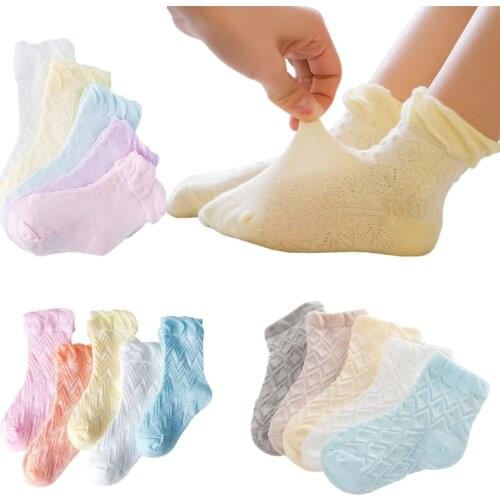 5Pair/lot new childrens socks spring and summer thin casual boys and girls socks