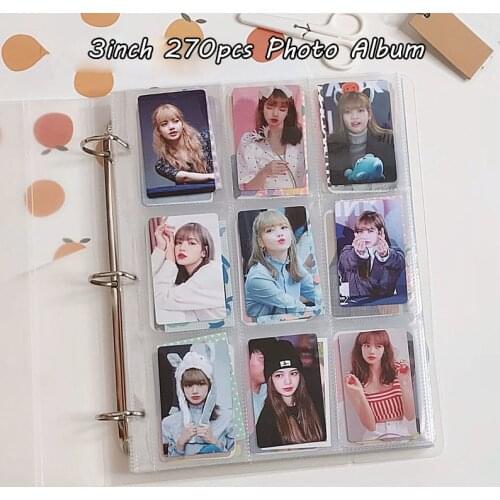 A4 3inch Clear Binder Photo Album Book Loose Leaf Big Capacity 270pcs Pocket Cards Holder Transparent Card Organizer Collect