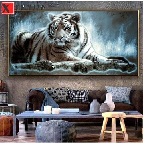 Diamond Painting Abstract animal art, tiger 5d Diamond Embroidery Full Display Diamond Mosaic Cross Stitch Rhinestone Decoration