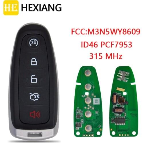HE Xiang Car Remote Key For Ford Edge Explorer Escape Flex Focus Taurus M3N5WY8609 ID46 315 Mhz Auto Smart Control Promixity Key