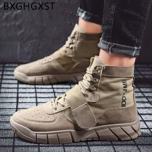 Outdoor Ankle Boots Men Casual Shoes Black Boots Men Designer Shoes Cowboy Boots Mens Brand Shoes Zapatos De Hombre Buty Robocze