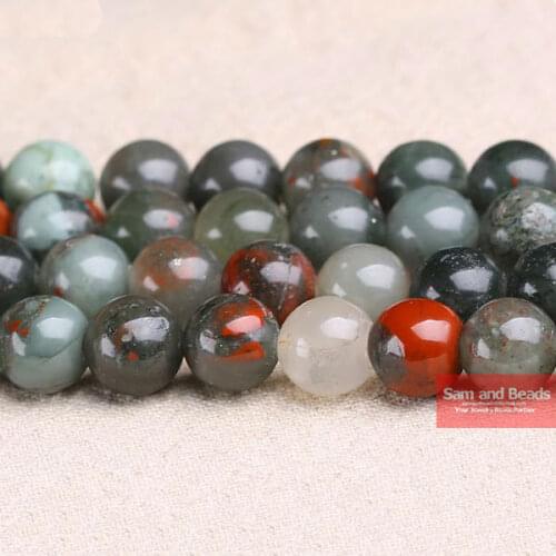 Free Shipping Natural Stone Bloodstone Beads 15" Strand 6 8 10 12mm Pick Size For Jewelry Making BB01