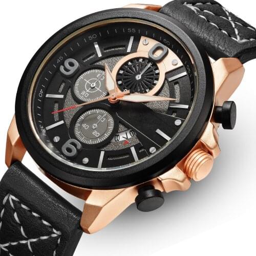 Watch For Men Atieno Leather Sports Watches Luxury Brand Skeleton Mens Army Military Watch Man Quartz Clock Relogio Masculino