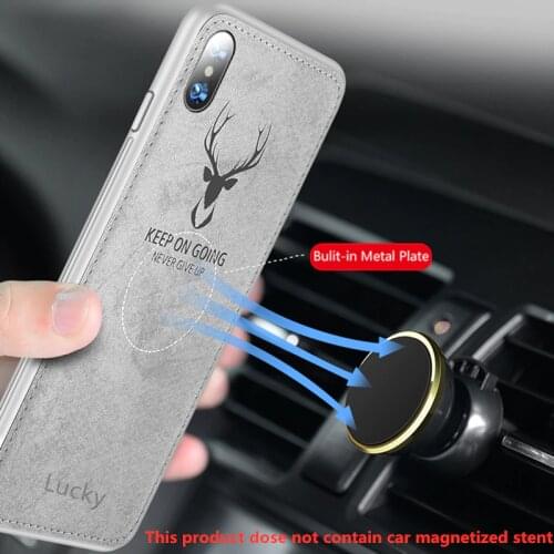 Hot Cloth Texture Deer 3D Soft TPU Magnetic Car Case For Honor 10 Lite Built-in Magnet Plate Case On For Huawei Honor 10 Cover