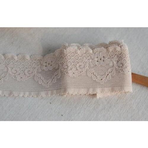10Meter/lot Elastic stretch lace skin color polyester lace ladies underwear stockings trim accessories 5.5cm wide SC500