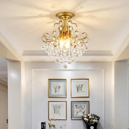 Nordic Crystal Ceiling Lights Modern Led Ceiling Lamp For Living Room Bedroom Luminaire Porch Aisle Corridor Lighting Fixtures