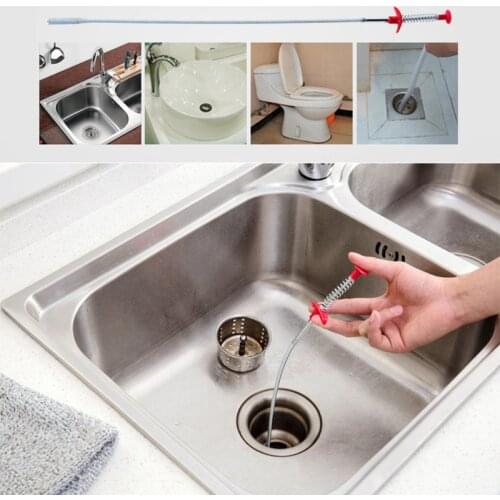 Sewer Hair Dredging Cleaning Tools Sink Clog Remover Cleaning Tools Household Kitchen Sink Cleaning Tools With Spring Grip