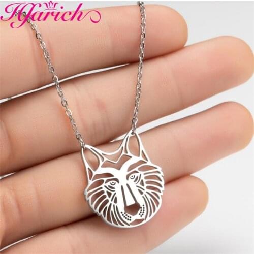 Stainless Steel Chain Trendy Tiger Lion Head Teen Wolf Necklace Women Unisex Jewelry New Punk Animal Dog Pendants Necklaces Men