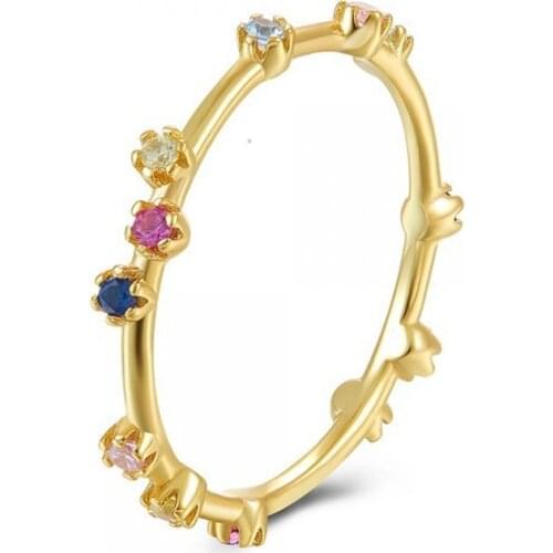 Exquisite Crystal Ring 925 Silver Minimalist Style CZ Jewelry Popular Fashion Ring for Women Birthday Gift Wedding Party