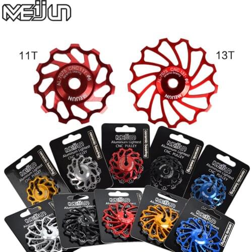 MEIJUN MTB Road Bike Ceramic Pulley 7005 Aluminum Alloy Rear Derailleur 11T 13T Guide Cycling Ceramics Bearing Jockey Wheel