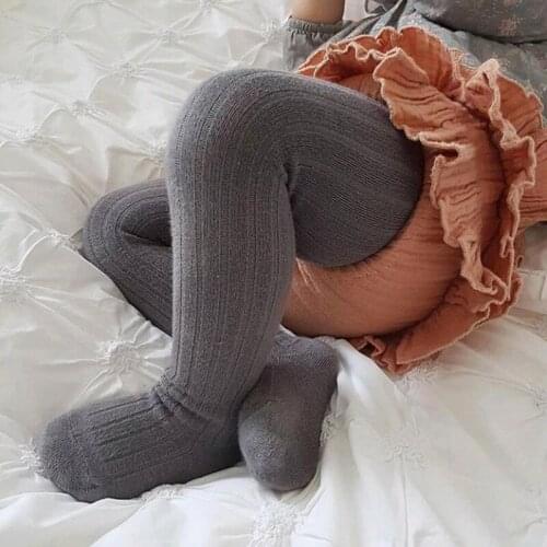 Tights For Girls Clothes Baby Pantyhose Child Infant Ribbed Tights Solid Candy Color Kids Stockings Cotton 2021 Spring Autumn