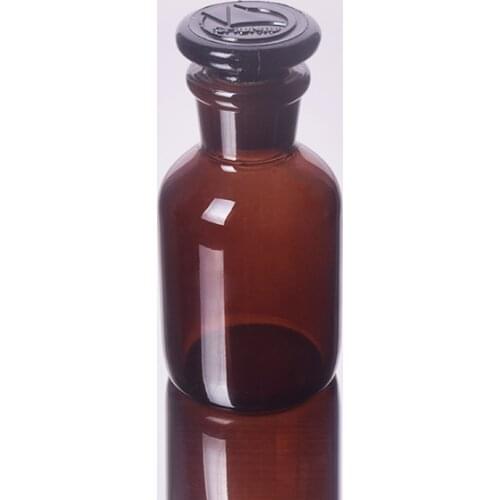 Brown Reagent bottle,Narrow neck with standard ground glass stopper,Clear,Boro. 3.3 glass,Capacity 60ml,Sample Vials