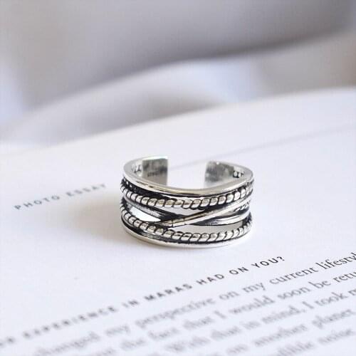 Summer Vintage Lines Rings For Women Boho Geometric Female Finger Rings Party Bohemian Jewelry Korean Gift