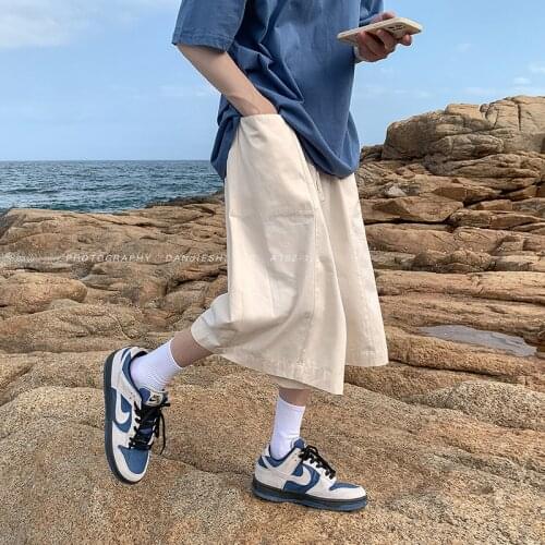 Mens Casual Oversize Shorts 2021 Fashion Male Solid Color Pants Harajuku Streetwear Shorts Male Clothing