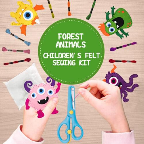 Polar Animals Felt Sewing Kit Sewing Craft Kit Felt Animals with Multiple Sewing Tools for Kids Beginners Educational Toys Gifts