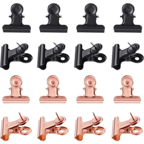 Push Pins Clips, Bulldog Clips with Thumb Tacks for School Artworks Projects on Cork Board, Photos Documents on Bulletin Board