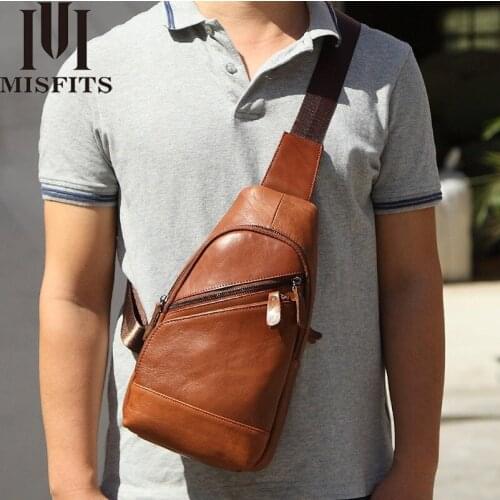 New Mens Fashion Multifunctional Shoulder Bag Trend Retro Outdoor Leisure Messenger Leather Chest Bag