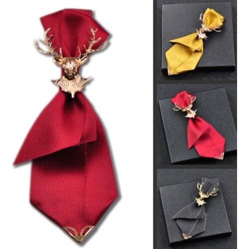 New Deer Head Wine Red Small Tie Fashion Mens Jewelry Gift British Korean Wedding Suit Accessories Handmade Bow Tie Adjustable