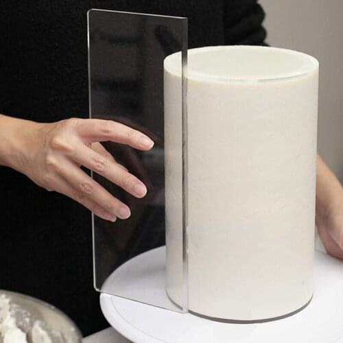 Transparent Acrylic Cream Scraper Butter cream Cake Smoother Scraper for Bakery Kitchen Tools