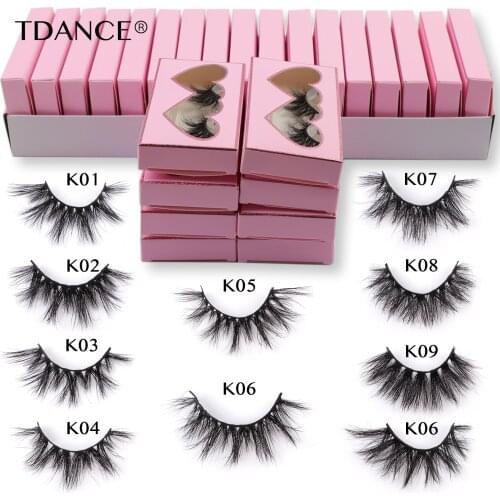 TDANCE Wholesale Lashes 10/20/50/100 Pairs 3D Mink Eyelashes 16mm-21mm Thick Fake Lash Makeup Natural Long False Eyelash Cils