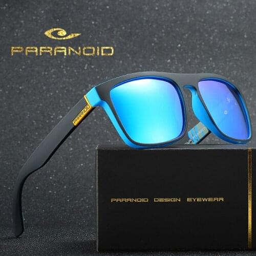 PARANOID Vintage Sunglasses Polarized Mens Sun Glasses For Men Driving Black Square Oculos Male 12 Colors Model 8731 P8731