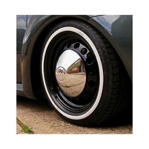 USA CLASSIC STYLE 16'' BLACK&WHITE WALL RUBBER RING SIDEWALL PORT WALL TIRE INSERT TRIM SET