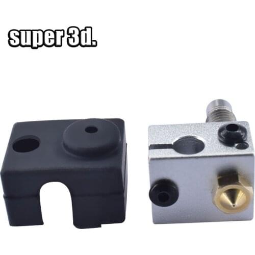 V6 throat Heat Break with T+V6 heating block +V6 0.4mm/1.75mm brass nozzle +V6 black silicone sock sleeve 3d printer parts