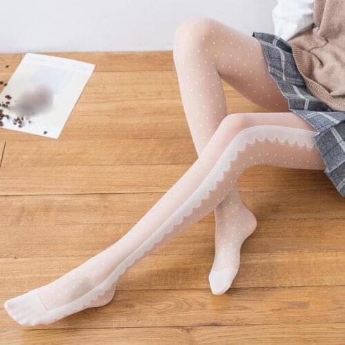 Shengrenmei Women Collants Lace Dot Tights Sexy Underwear Transparent Thigh High Sheer Pantyhose Female Night Wear Leg Tights