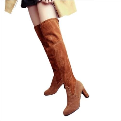 New Female Platform Thigh High Boots Fashion Chunky Heels Over The Knee Boots Women Party Shoes Woman High heel thick heel boots
