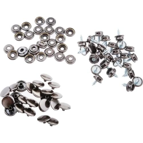 25 Set (75Pcs) Snap Button 3/8'' Screw Studs Fastener Socket For Canvas Boat Marine