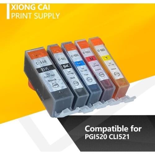 5pcs PGI520 PGI-520 CLI-521 Compatible Ink Cartridges for Canon PIXMA IP3600 IP4600 IP4700 MX860 MX870 printer PGI 520 CLI 521