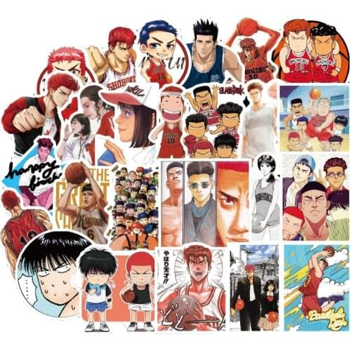 TD ZW 50Pcs /Lot SLAM DUNK Anime Stickers Graffiti Stickers for Skateboard Laptop Luggage Decal Stickers