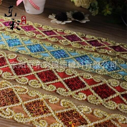 50yard* 6 cm Embroidery Lace Ribbon Sequined Lace for DIY Sewing Handmade Crafts Wedding Decor Fashion Dance Skirt Accessories