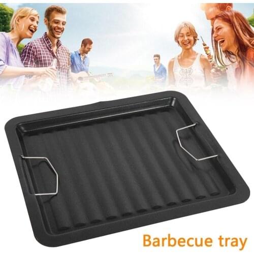 1pc Grill Pan Non Stick Frying Pan Medical Stone Rectangle Camping Outdoor Cookware BBQ Baking Tray Barbecue Plate Accessorie