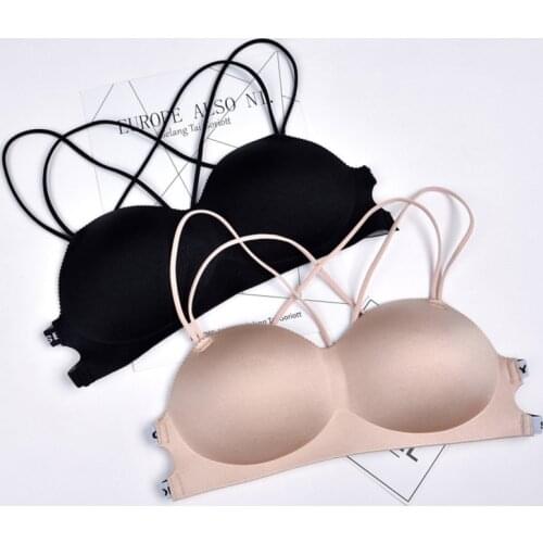 Womens Bodysuit Underwear Bra Solid Color Adjustable Push Up Bra With Padding Seamless Bra For Girl Lingerie Bralette Plus Size