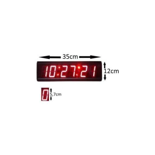 Digital Led Clock and Thermometer(with second), Case Size: 12cm x 35cm, Display Height: 57mm