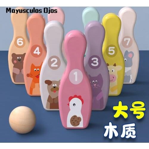 Digital Animal Colorful Bowling Traditional Game Early Childhood Education Hand-eye Coordination Parent-child Educational Toys