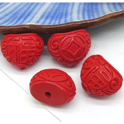 FireBrick peach he 50pcs cinnabar beads scattered Accessories DIY craft jewelry loose beads for jewelry making Cinnabar wholesal