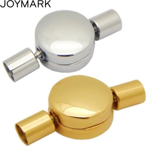 JOYMARK 3mm 4mm Hole Stainless Steel Clasp Bayonet Lock Clasps For Leather Cord Bracelet Jewelry Making 10pcs/lot BXGC-202