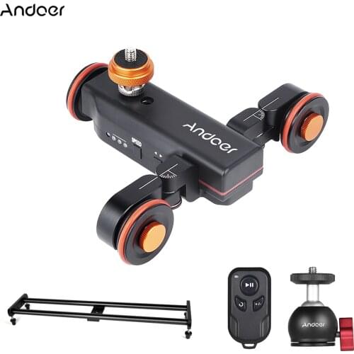 Andoer Camera Video Dolly Slider Kit with 3-wheel Auto Dolly Car + 60cm Track Rail Camera Slider for DSLR Camera Camcorder