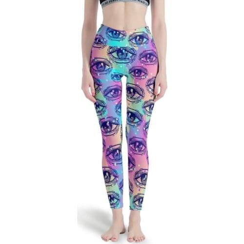 Capri Fashion Digital Print, Eyes, Women Skinny Yoga Leggings Stretchy Tight Pants Leggings Pants for Running Gym white xs"]