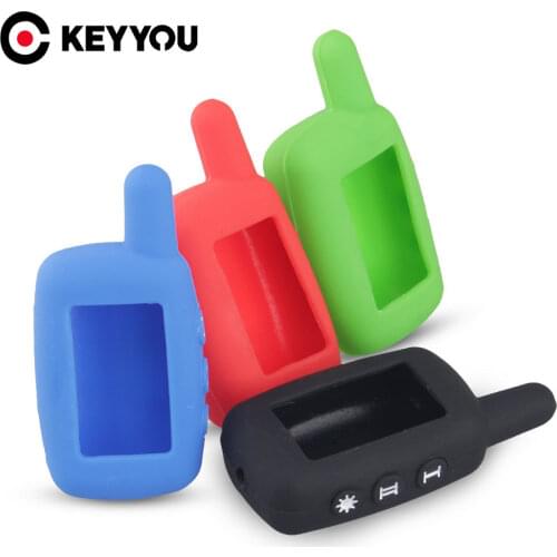 KEYYOU 10x For Starline A6 A9 A8 Two Way Car Alarm LCD Remote Controller Keychain Cover Case New Silicone Key Case