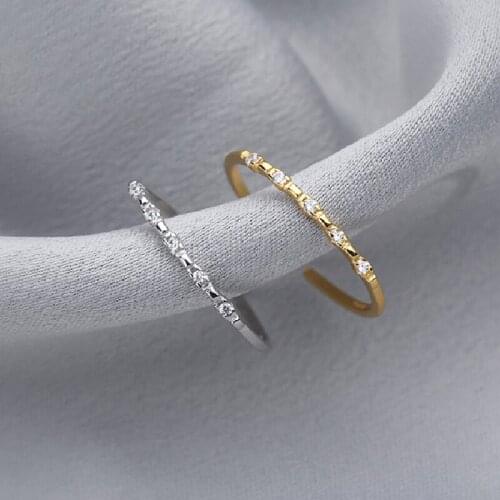 Trendy Ring 925 Silver Jewelry with Zircon Gemstone Open Finger Rings Accessories for Women Wedding Promise Party Gift Wholesale