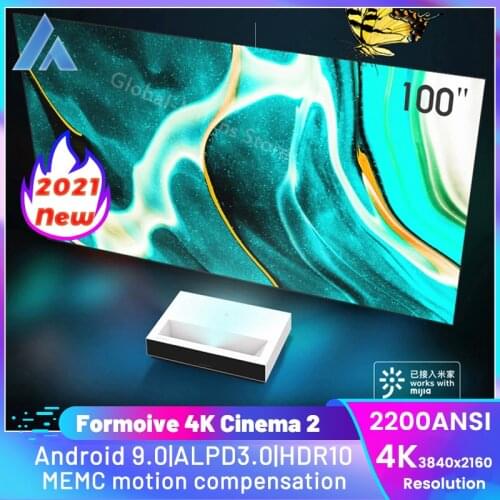 Formovie 4K Laser Projector Cinema 2 Ultra Short Throw Projection TV 2200ANSI Lumens ALPD 3.0 Dolby Smart Home Theater Beamer