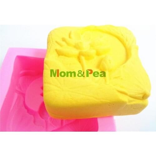 Mom&Pea 0389 Free Shipping Lotus Silicone Soap Mold Cake Decoration Fondant Cake 3D Mold Food Grade Silicone Mould