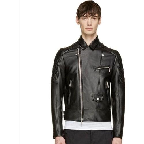 Vintage Black Leather Jacket Men 2016 Autumn Winter Mens New Chaqueta Cuero Hombre Genuine Leather Jackets Veste Cuir Homme