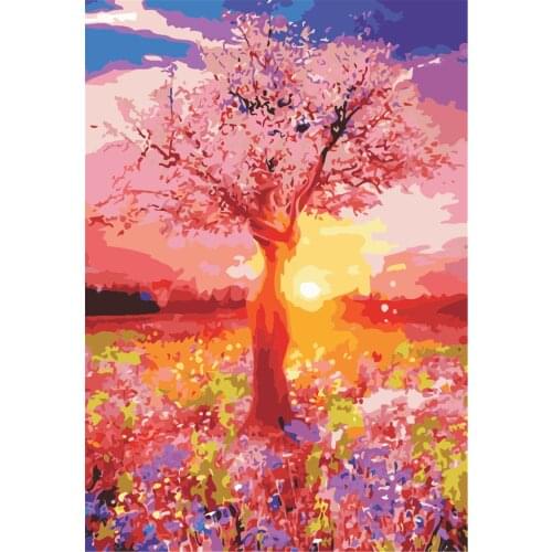 Elixir True Paint By Numbers For Adult Children Seaside Town Diy Handpainted Oil Painting Landscape Picture Home Wall Decor Gift